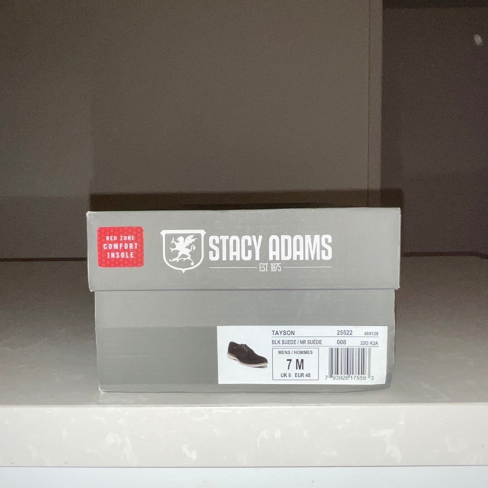 NWT Stacy Adams Tayson Black Suede Oxford Dress Shoes, Men's 7 M